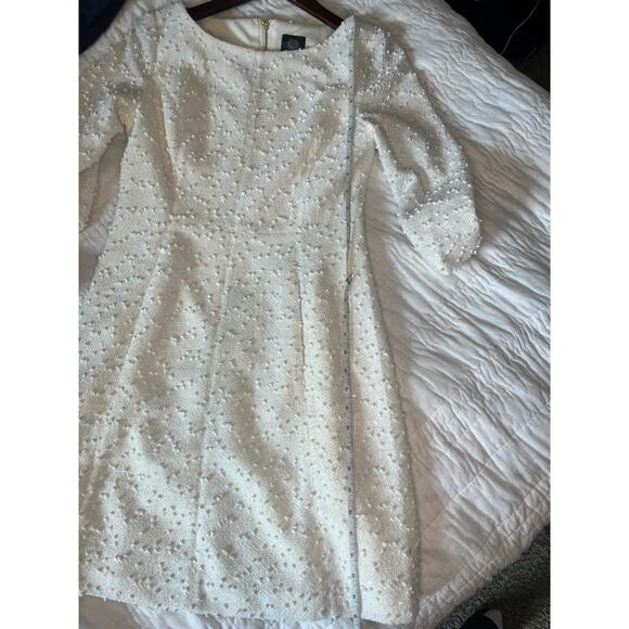 Vince Camuto Size 8 Semi Formal‎ White Cocktail Wedding Sparkle Dress NYE - Picture 8 of 10
